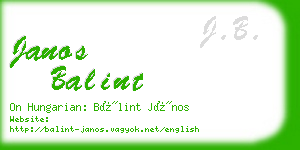 janos balint business card